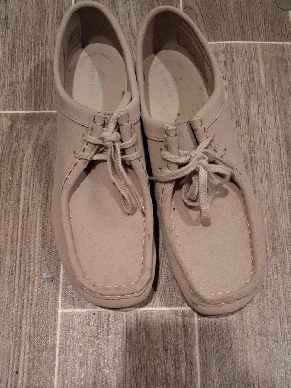 Clarks Tan Suede Moccasin Lace-Up Shoes